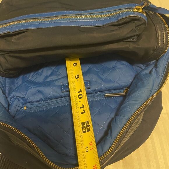 Tory Burch Perry Navy Blue Nylon small backpack royal blue leather trim . - Picture 15 of 16